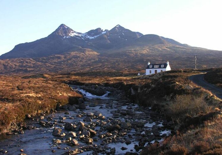 skye-accommodation-9 Evening light on the Cullin Mountains